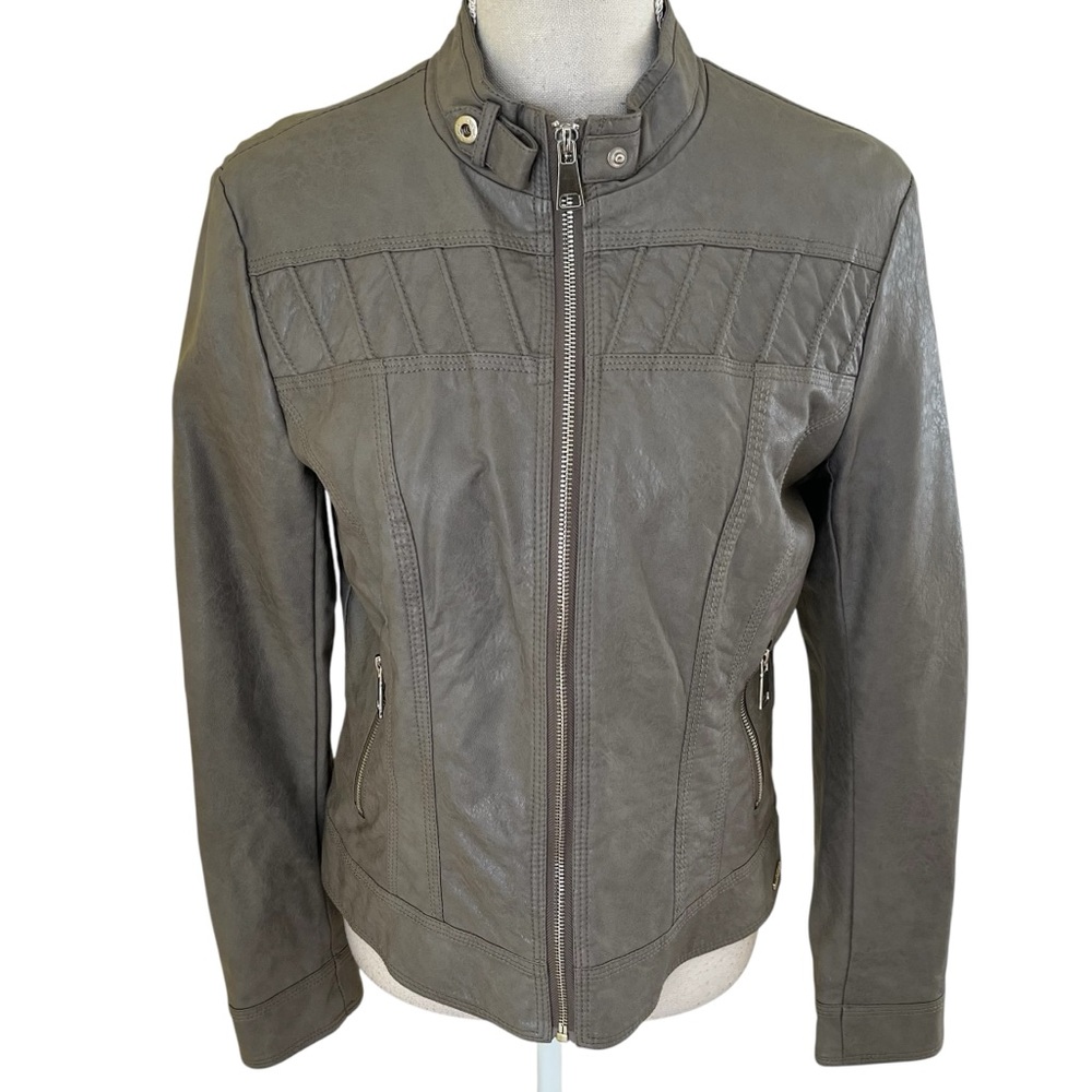 Rino & Pelle Gray Faux Leather Jacket 38(8)